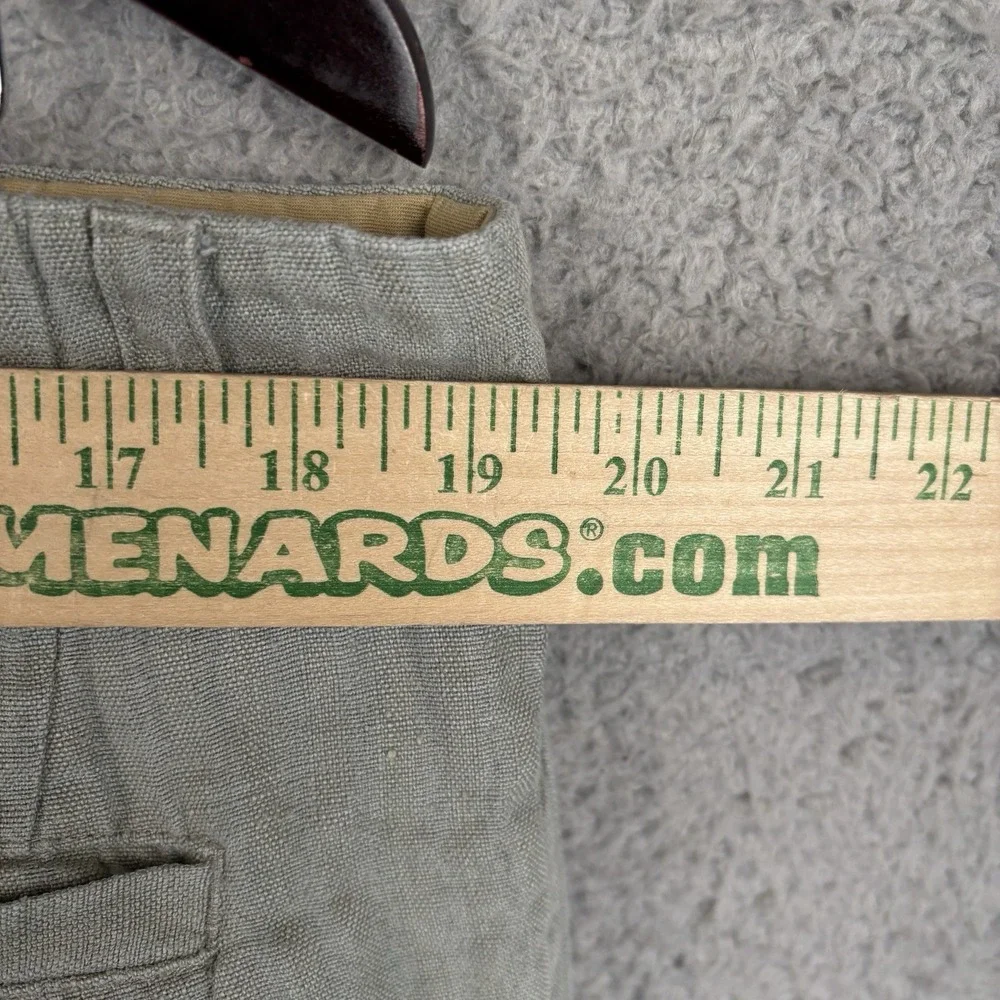 HUGO BOSS Linen Pants Mens 38x30‎ Light Green Flat Front Trousers